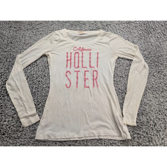 Hollister Tops - Hollister Shirt Women Small White Embroidered Casual Summer Minimalist Normcore